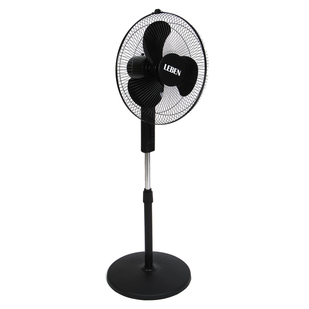 Вентилятор напольный тм LEBEN 45Вт, 3 скорости, диаметр 43см, 220в, черный (1шт в коробке), арт.№ 243-035