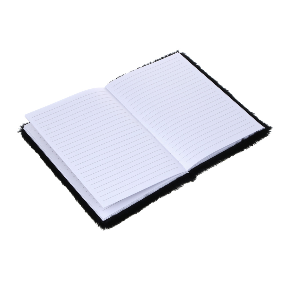 Записная книжка А5, 21х14,5см, 80л., тв.обложка, искусственный мех, аппликация в форме динозаврика, арт.№ 557-045