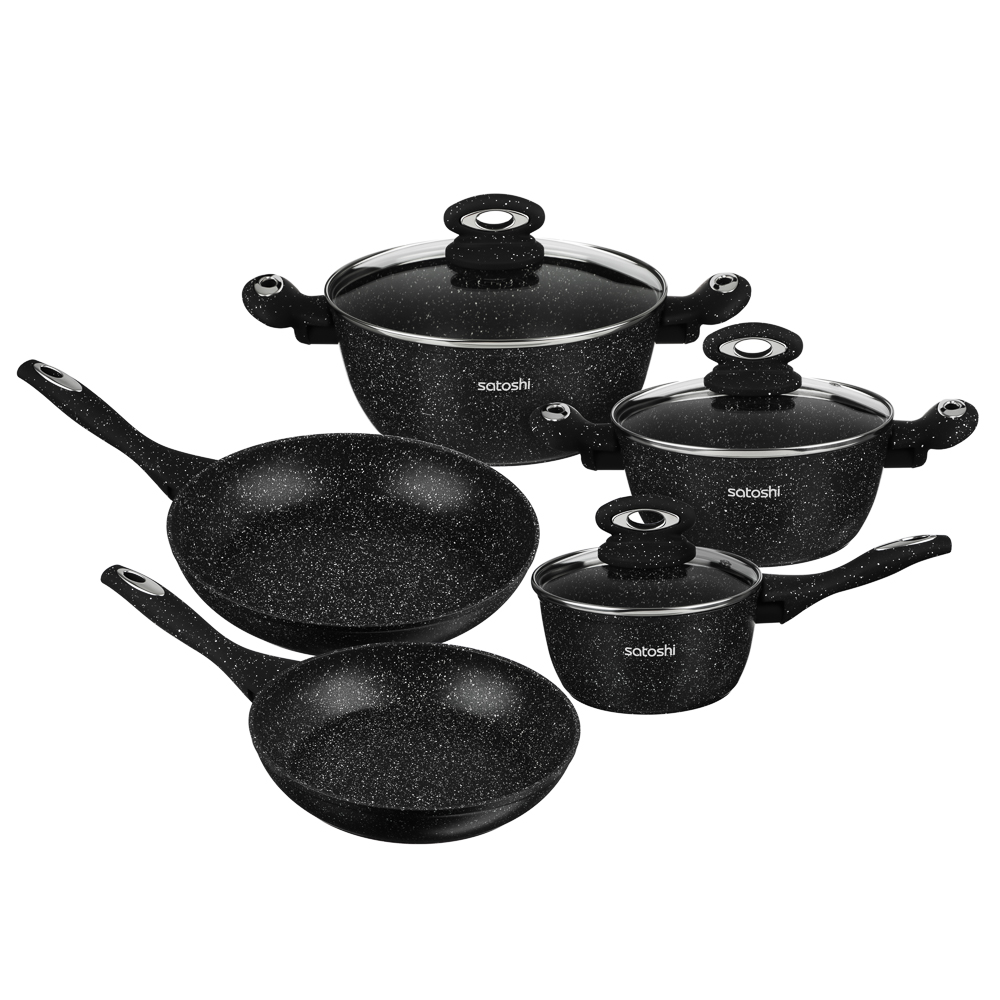 SATOSHI Валанс Наб.посуд.8пр, а/пр.покр.:кастр.+крышки:2.3л;3.8л; ковш+крышка1,3л;сков.24,28см, арт.№ 846-622