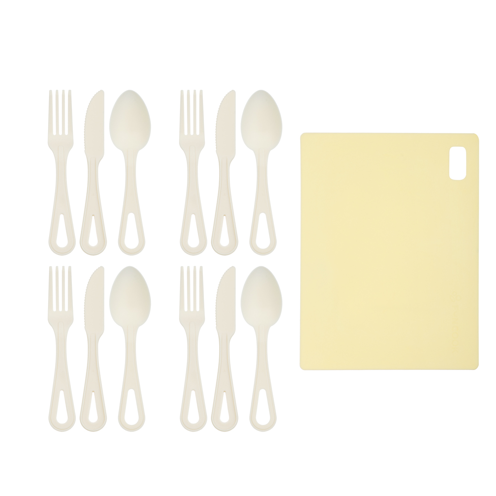 Набор для пикника на 4 персоны: контейнер 5л, тарелки 4шт, стаканы 0,4л 4шт, стол.приборы 4шт, доска, арт.№ 861-496