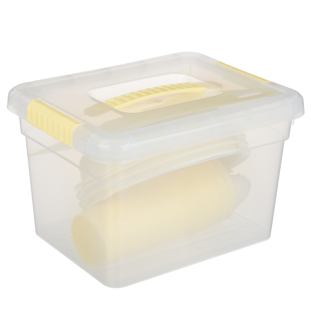 Набор для пикника на 4 персоны: контейнер 5л, тарелки 4шт, стаканы 0,4л 4шт, стол.приборы 4шт, доска, арт.№ 861-496