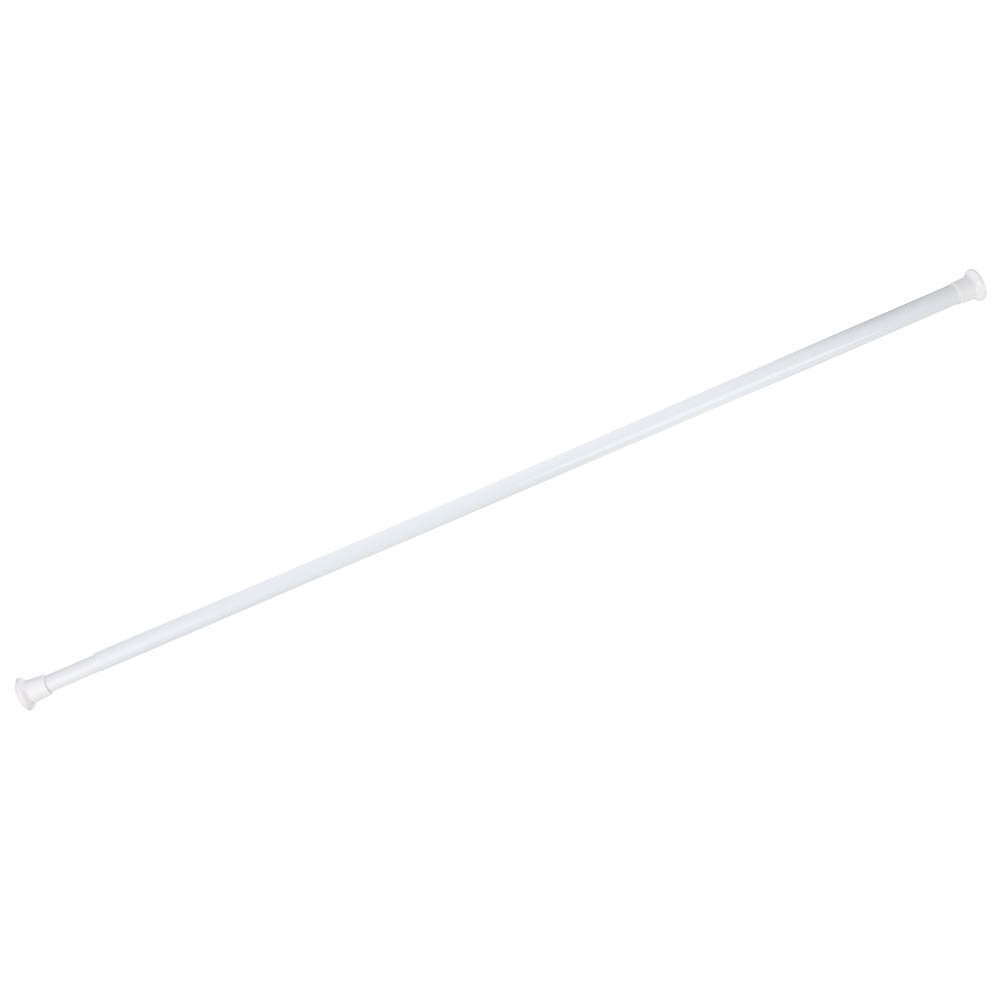 Карниз для шторы в ванную комнату, раздвижной 210см, металл, полипропилен, цвет белый, арт.№ 464-011