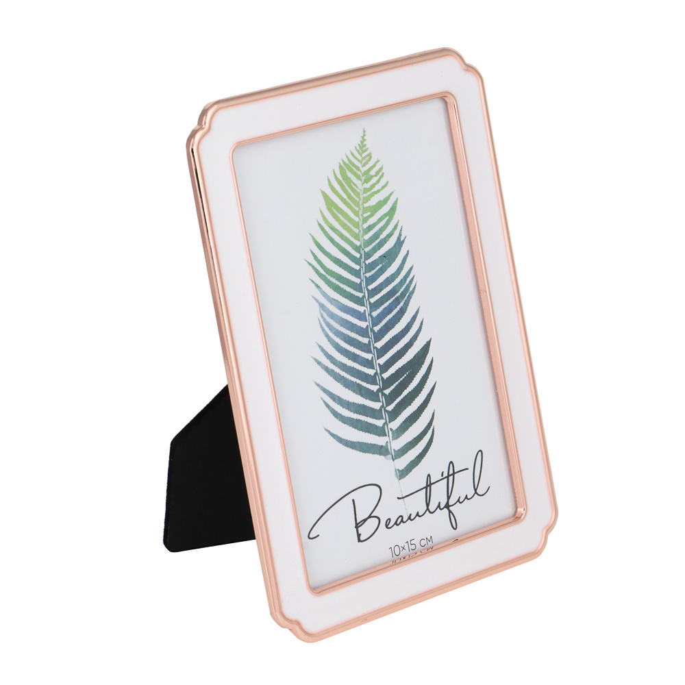 Фоторамка, 10х15 см, металл, цвет белый, арт.3-7, арт.№ 520-865