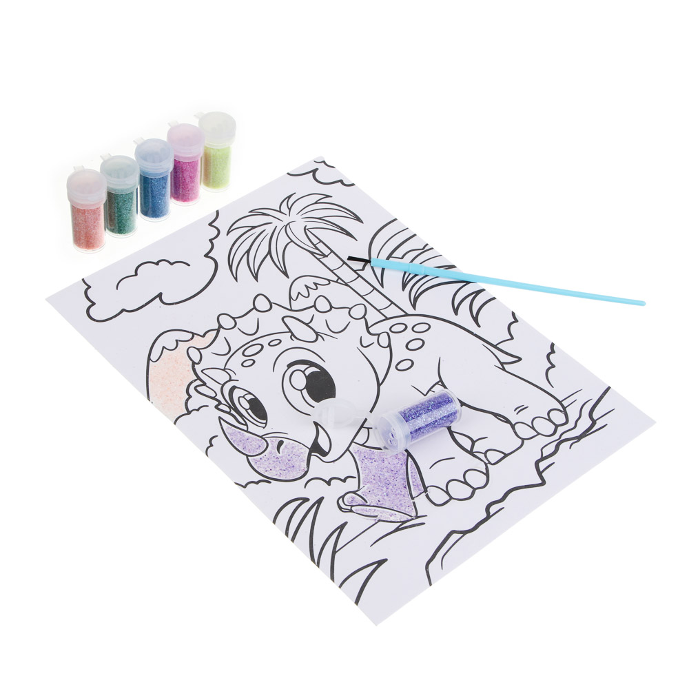 ХОББИХИТ Набор для творчества "Блестящие картинки", блестки, бумага, пластик РР, 20,5х28,5см, 4 диз., арт.№ 281-276