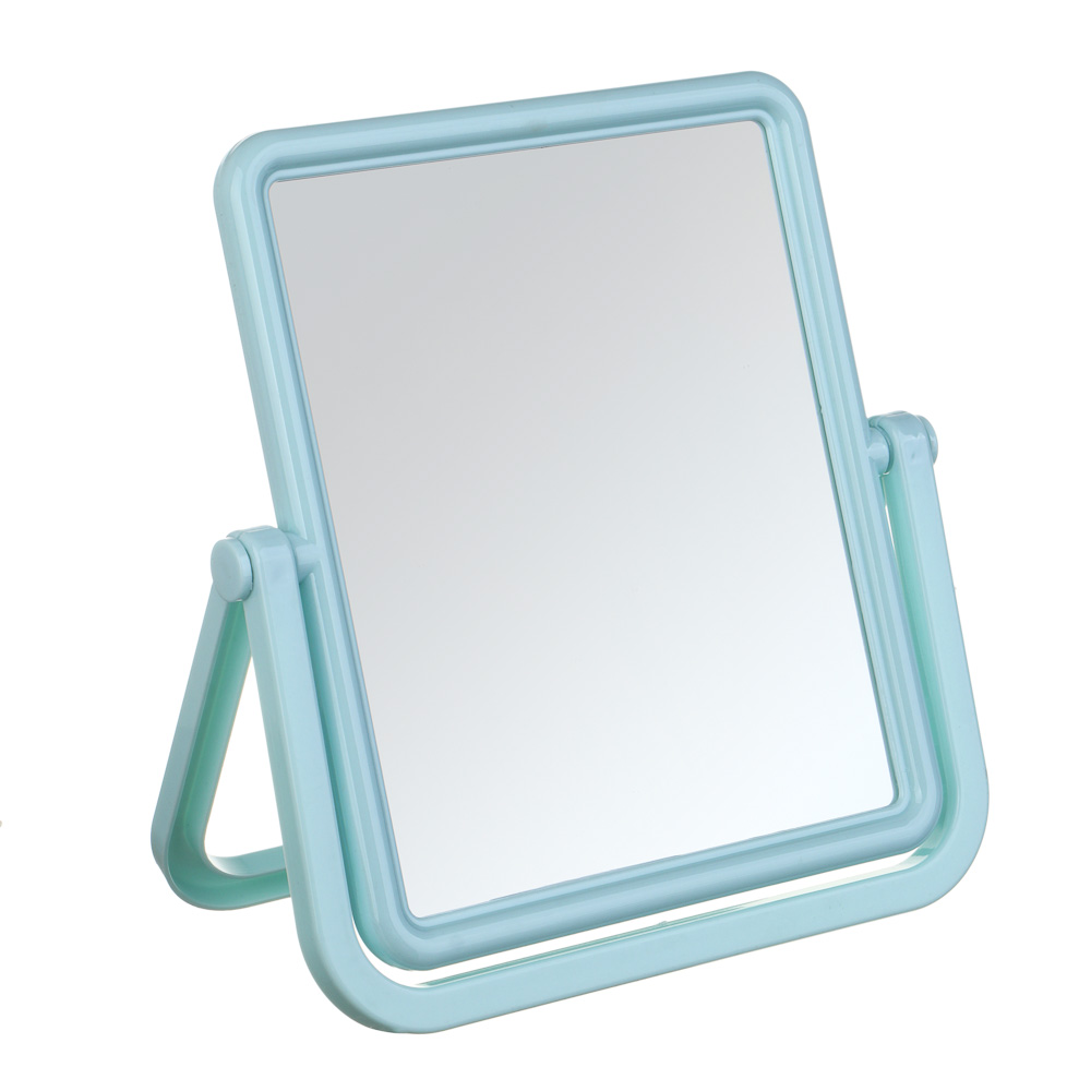 Зеркало настольное тм ЮНИLOOK, пластик, стекло, 21,2х20,5см, 2 цвета, арт.№ 301-002