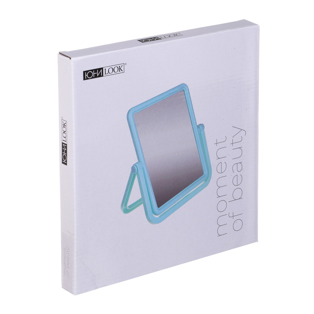 Зеркало настольное тм ЮНИLOOK, пластик, стекло, 21,2х20,5см, 2 цвета, арт.№ 301-002