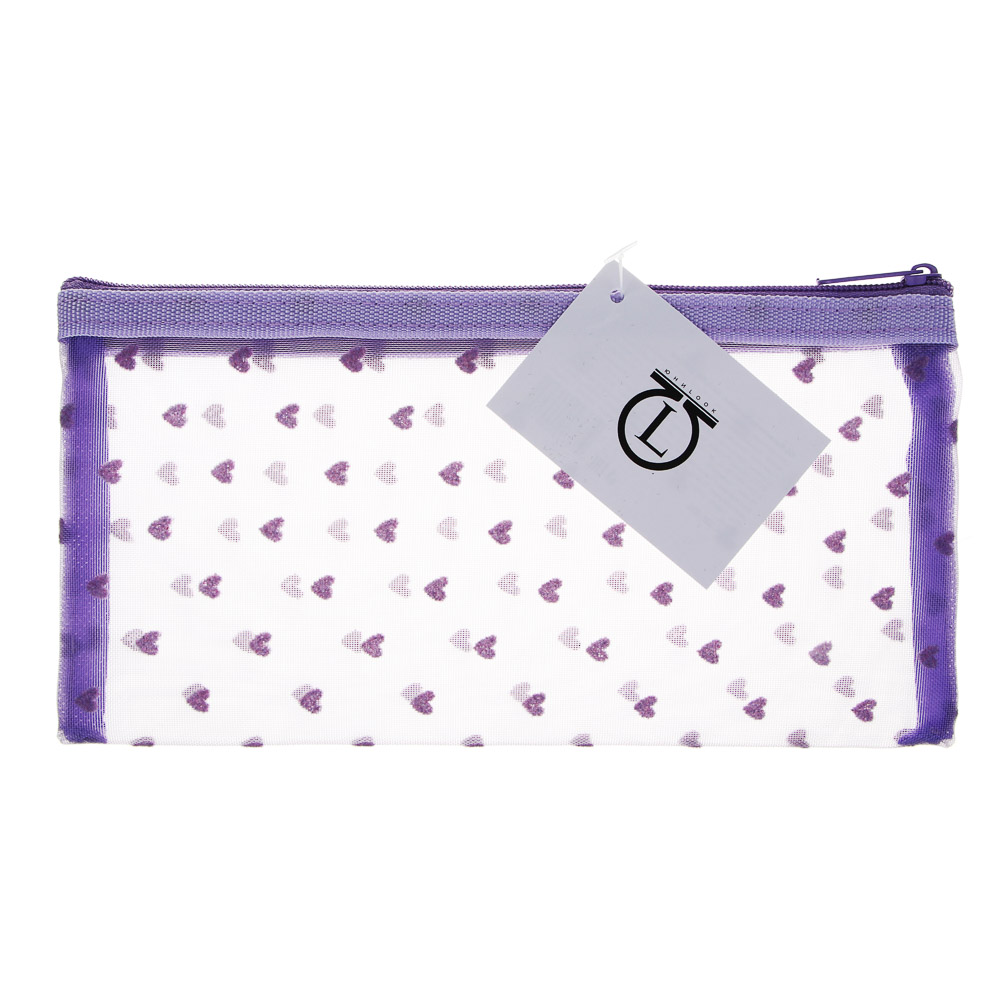 ЮL Косметичка из сетки, 100% полиэстер, 20х10 см, 4 цвета, арт.№ 327-336