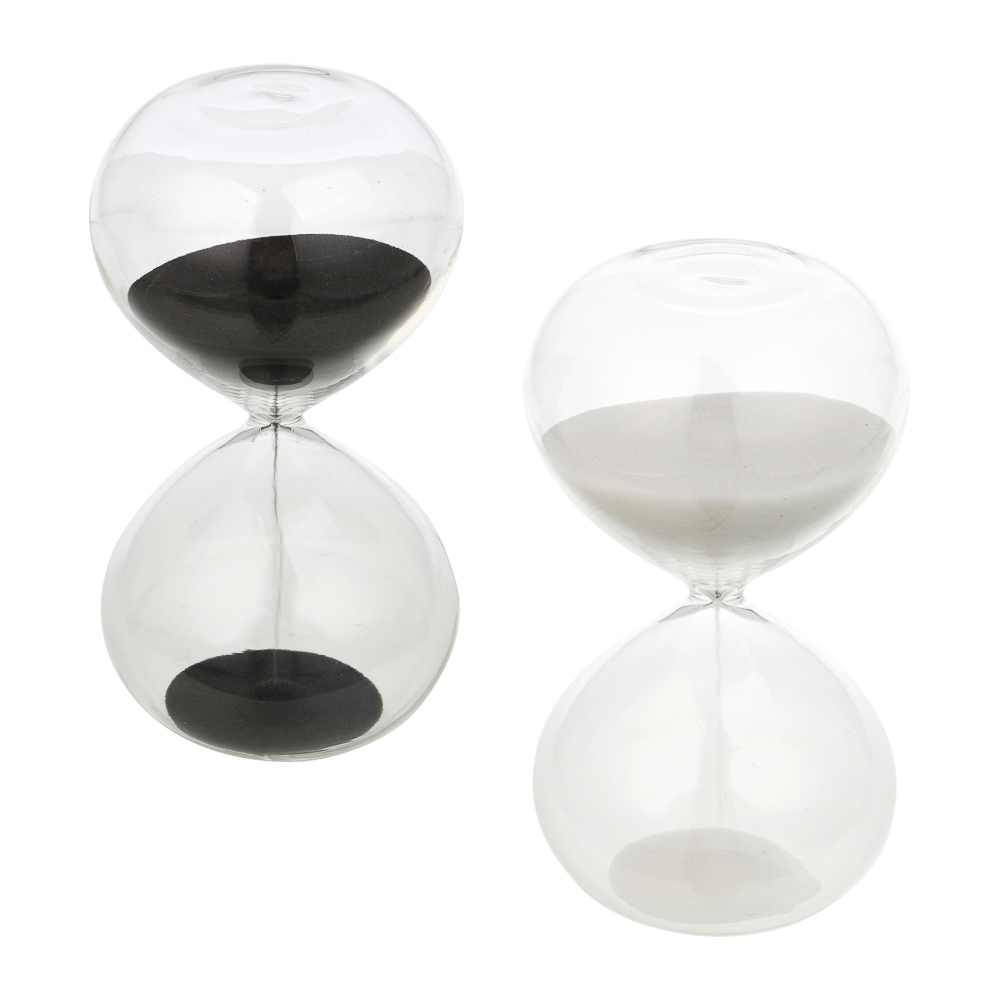 Часы песочные 7,5х14,5 см, стекло, песок, 15 минут, 2 цвета песка, арт.№ 597-291