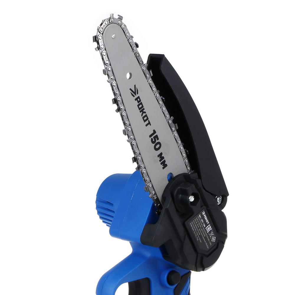 РОКОТ Электропила аккумуляторная, 1АКБ, шина 150мм, 2.0 А*ч Li-ion, пластик.кейс, арт.№ 691-186