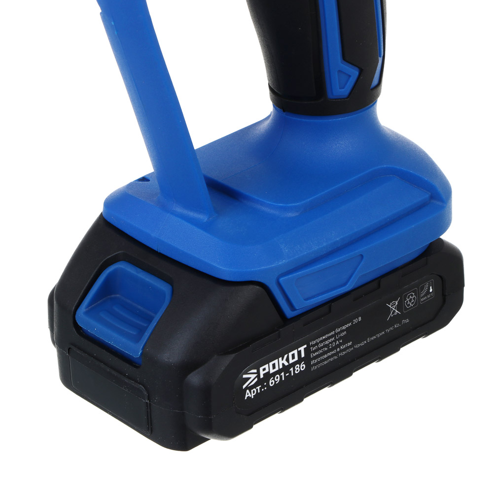 РОКОТ Электропила аккумуляторная, 1АКБ, шина 150мм, 2.0 А*ч Li-ion, пластик.кейс, арт.№ 691-186