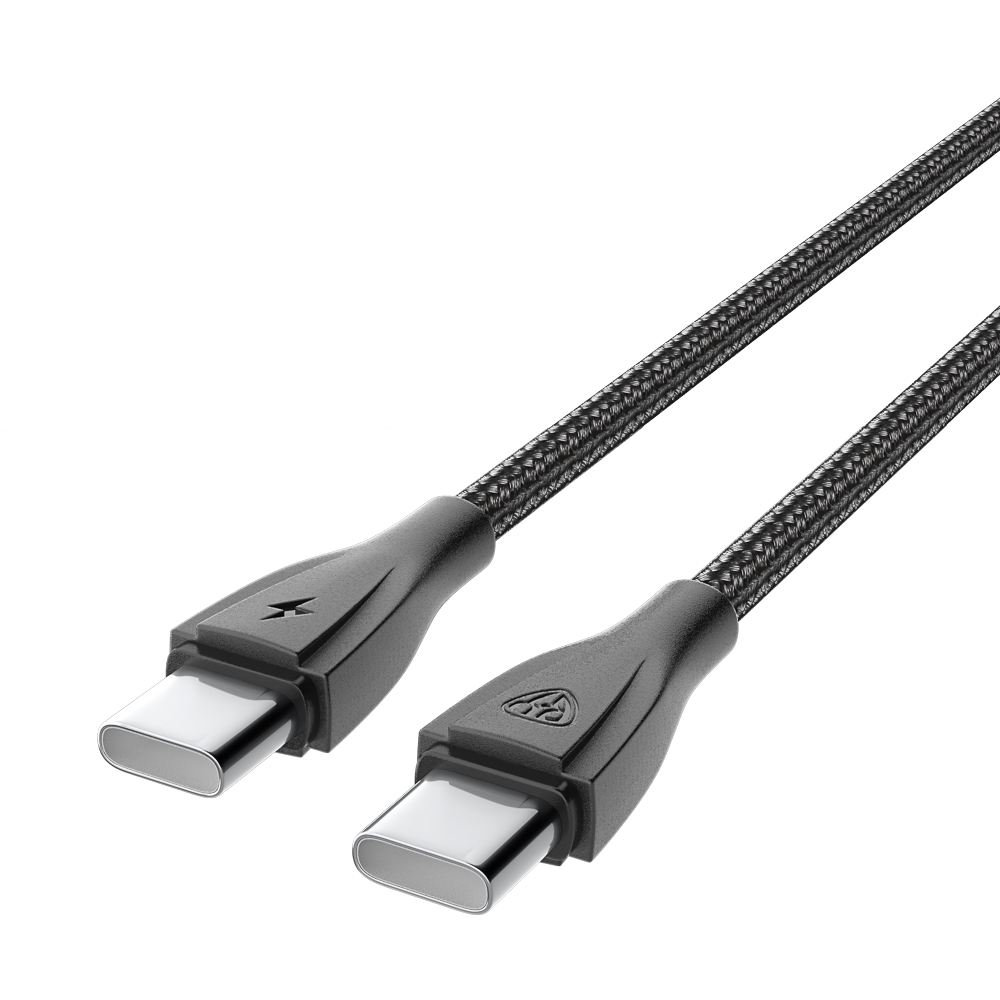 Кабель для зарядки Type C-Type C BY Nylon Pro, 60Вт, 2 м, 5A, нейлон, черный, арт.№ 931-632