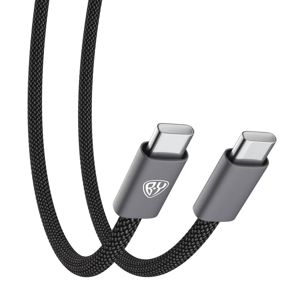 Кабель для зарядки Type C-Type C BY Absolut, 100Вт, 2м, 5A, E-Marker, нейлон, черный, арт.№ 931-633