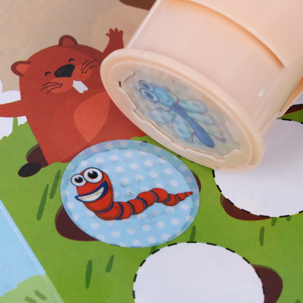 ХОББИХИТ Набор для творчества с печатями "Зверюшки", 9,5х7,5х6см, PP, 4 дизайна, арт.№ 285-228