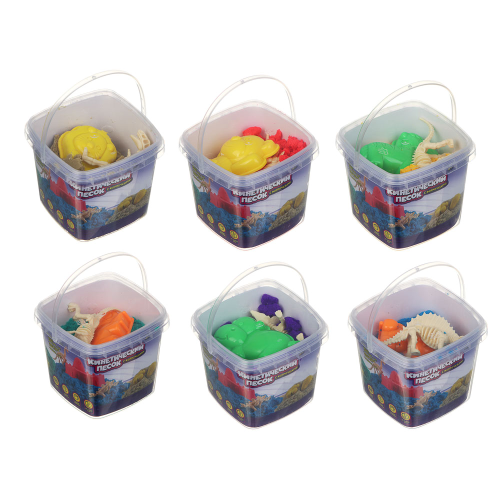 ХОББИХИТ Набор для творчества "Кинетический песок с формочками", 7,5х6,5х7см, 6 цветов, арт.№ 285-229