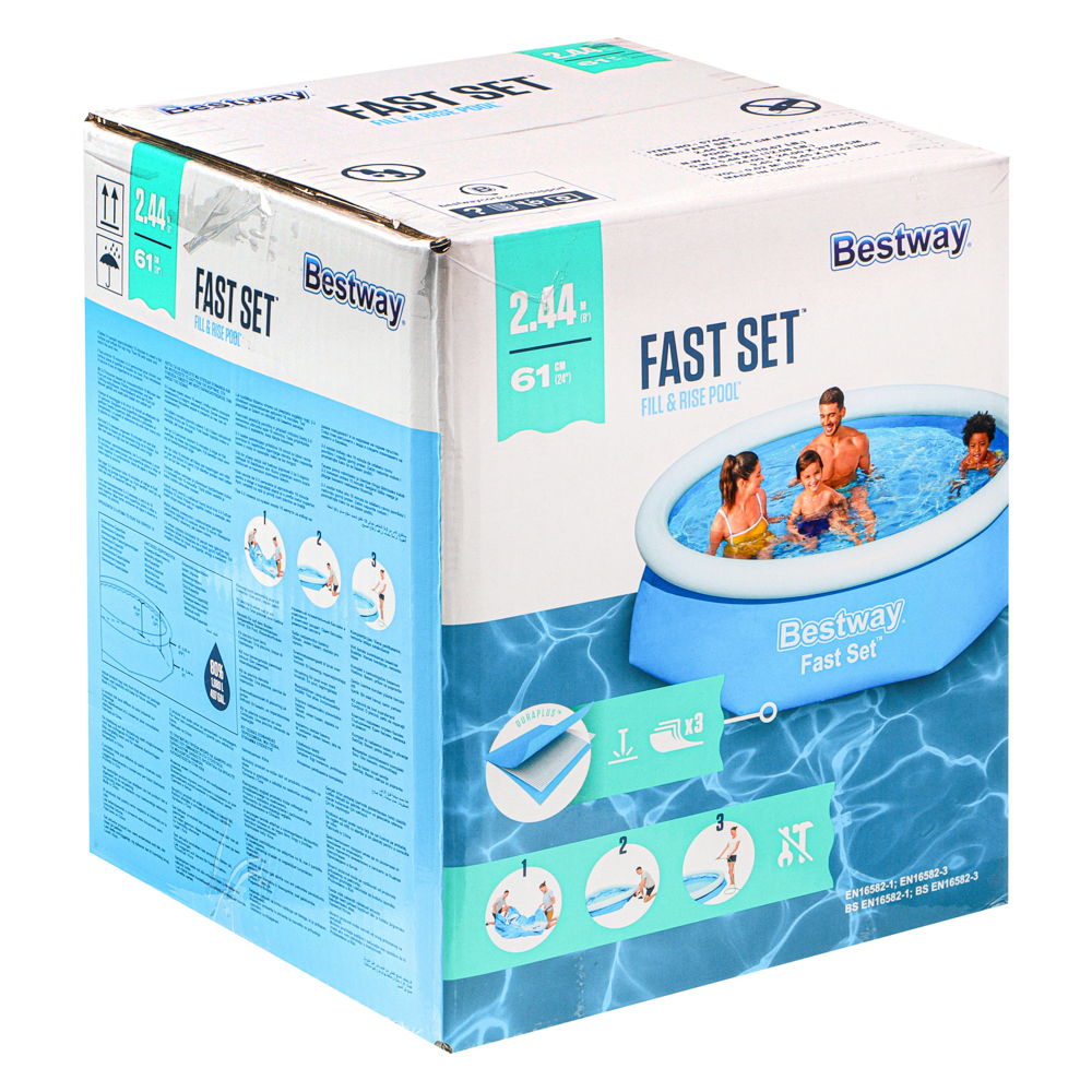 BESTWAY Бассейн надувной Fast set, 244x61 см, 57448, арт.№ 012-023