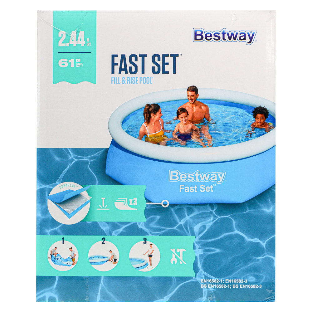 BESTWAY Бассейн надувной Fast set, 244x61 см, 57448, арт.№ 012-023