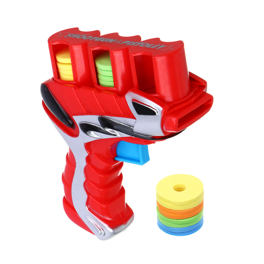 ИГРОЛЕНД Пистолет "Дискострел", стреляет мягкими дисками, РР, 18,5х4х20,5 см, 2 цвета, арт.№ 261-773