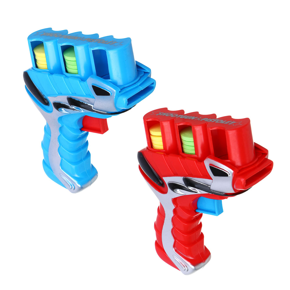 ИГРОЛЕНД Пистолет "Дискострел", стреляет мягкими дисками, РР, 18,5х4х20,5 см, 2 цвета, арт.№ 261-773