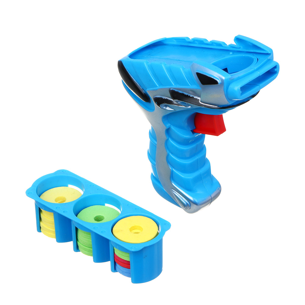 ИГРОЛЕНД Пистолет "Дискострел", стреляет мягкими дисками, РР, 18,5х4х20,5 см, 2 цвета, арт.№ 261-773