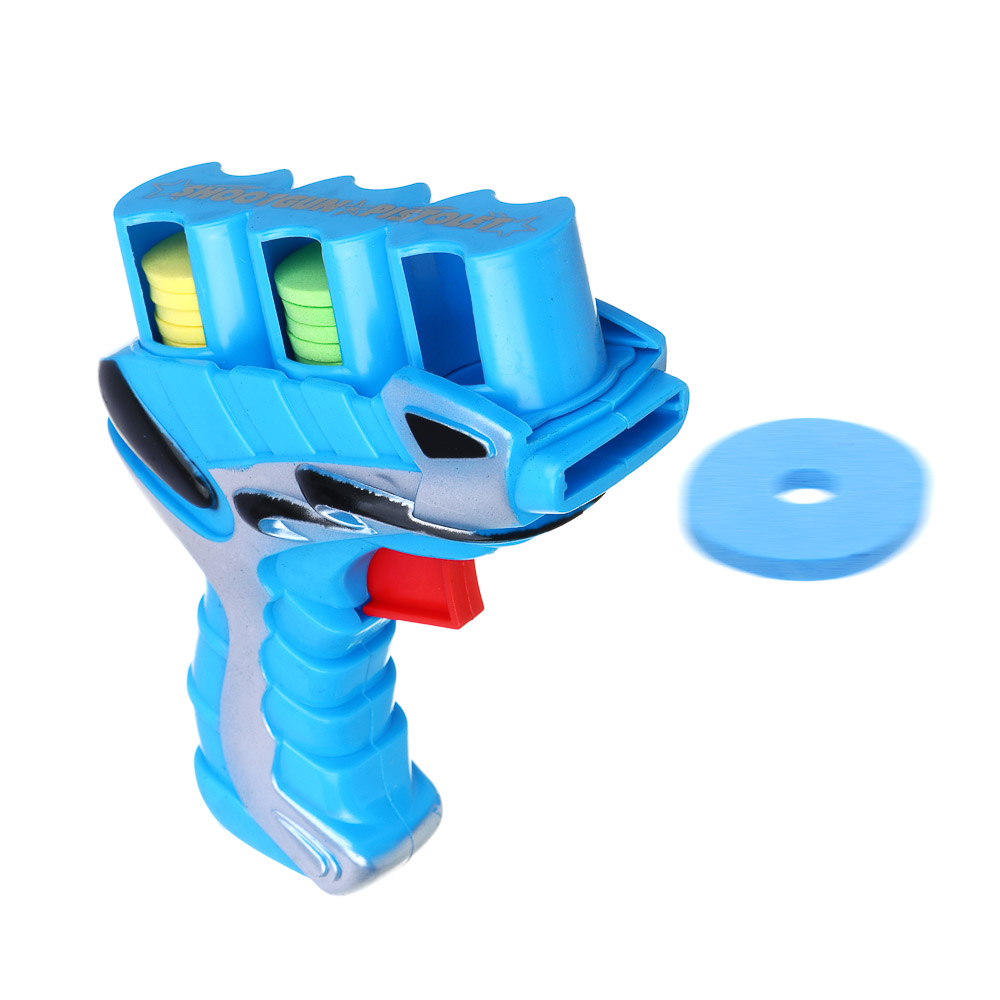 ИГРОЛЕНД Пистолет "Дискострел", стреляет мягкими дисками, РР, 18,5х4х20,5 см, 2 цвета, арт.№ 261-773