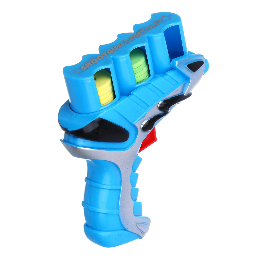 ИГРОЛЕНД Пистолет "Дискострел", стреляет мягкими дисками, РР, 18,5х4х20,5 см, 2 цвета, арт.№ 261-773