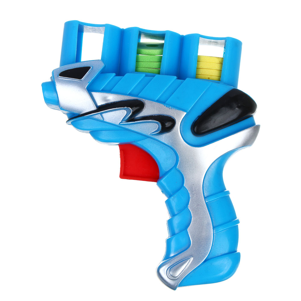 ИГРОЛЕНД Пистолет "Дискострел", стреляет мягкими дисками, РР, 18,5х4х20,5 см, 2 цвета, арт.№ 261-773