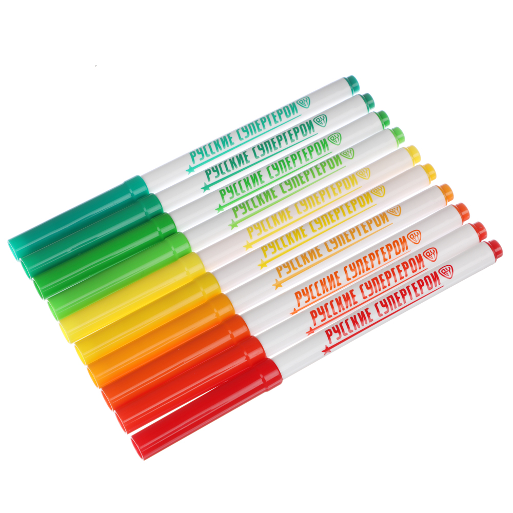 Фломастеры 50цв. BY Русские Супергерои большие, смываемые, пласт.бокс - подставка, арт.№ 801-041