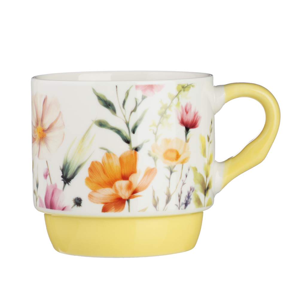 MILLIMI Полевые цветы Кружка 300мл, фарфор, 4 дизайна, арт.№ 806-189