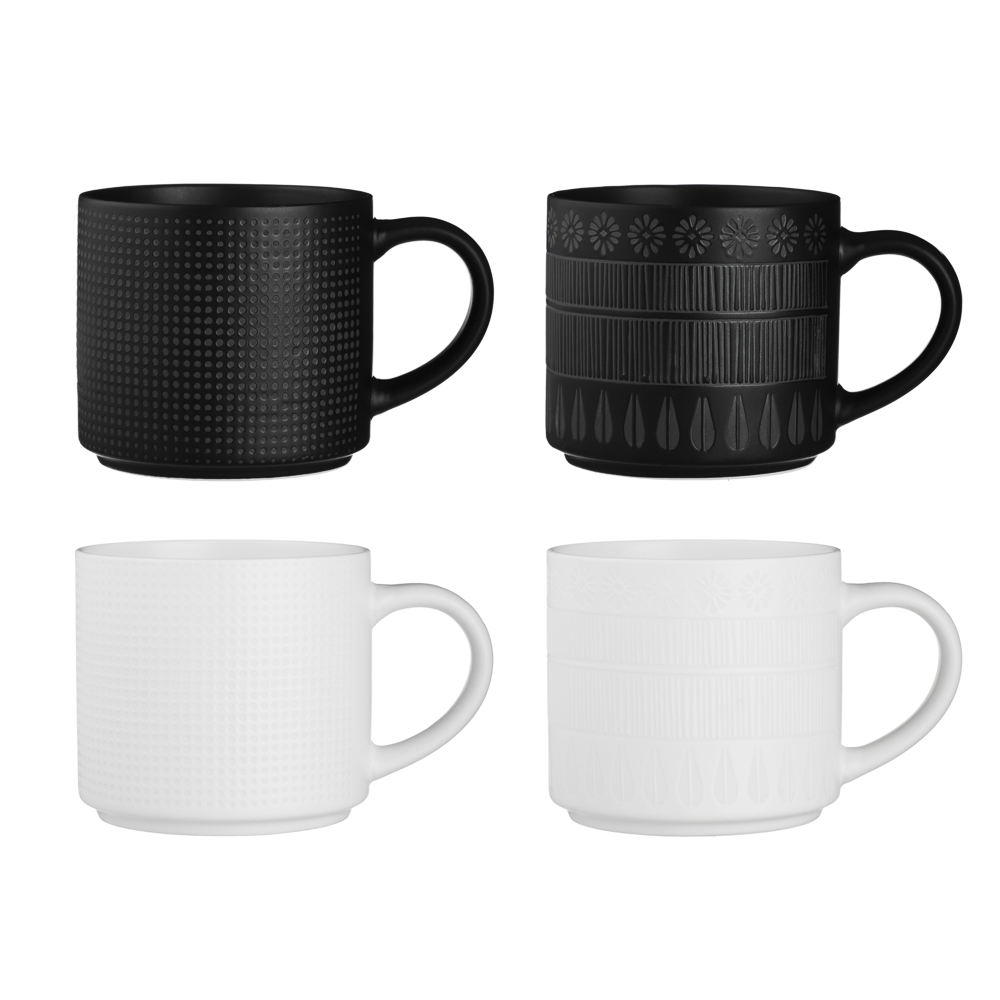 MILLIMI Инь Ян Кружка 460мл, фарфор, 4 дизайна, арт.№ 806-190