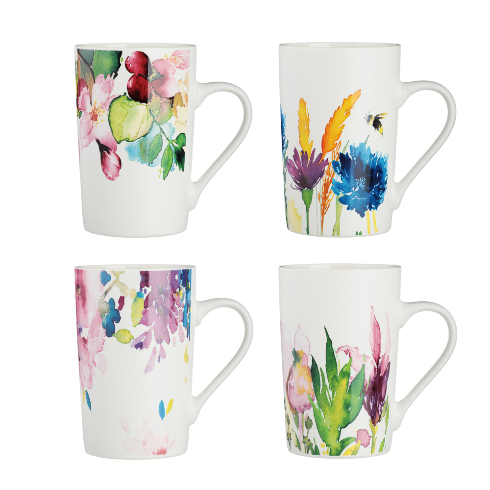 MILLIMI Акварель Кружка 380мл, фарфор, 4 дизайна, арт.№ 806-202