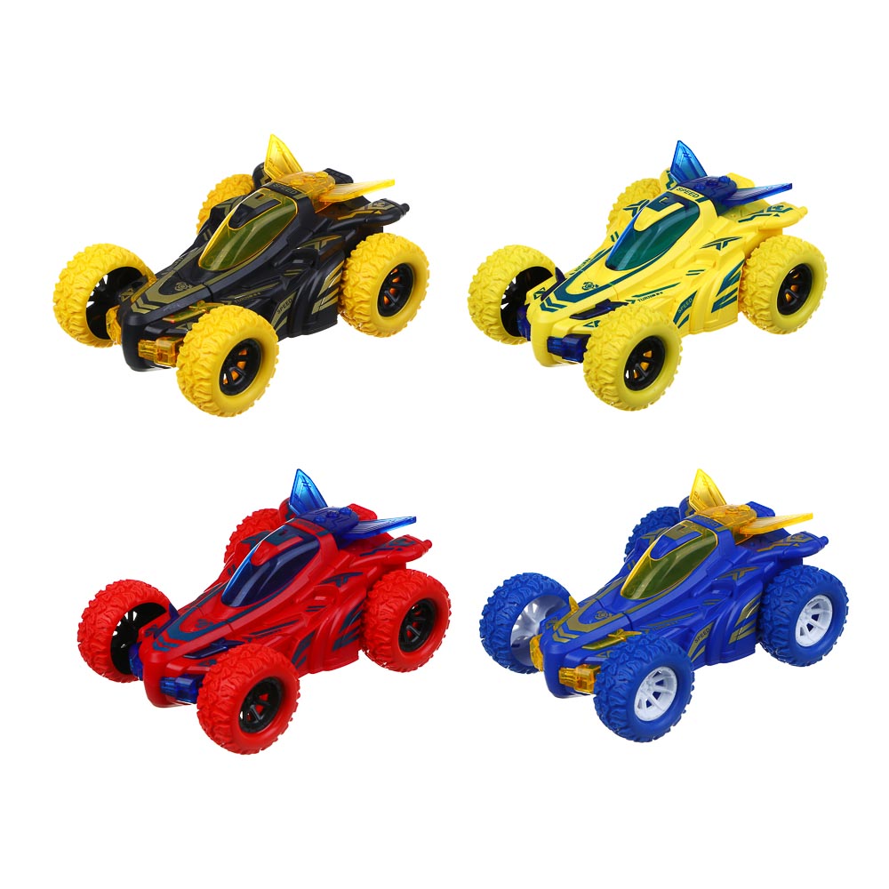 ИГРОЛЕНД Машинка трюковая, свет, разворот, 3хLR41, АBS, РР, 12x9,5x5,5см, 4 дизайна, арт.№ 292-401