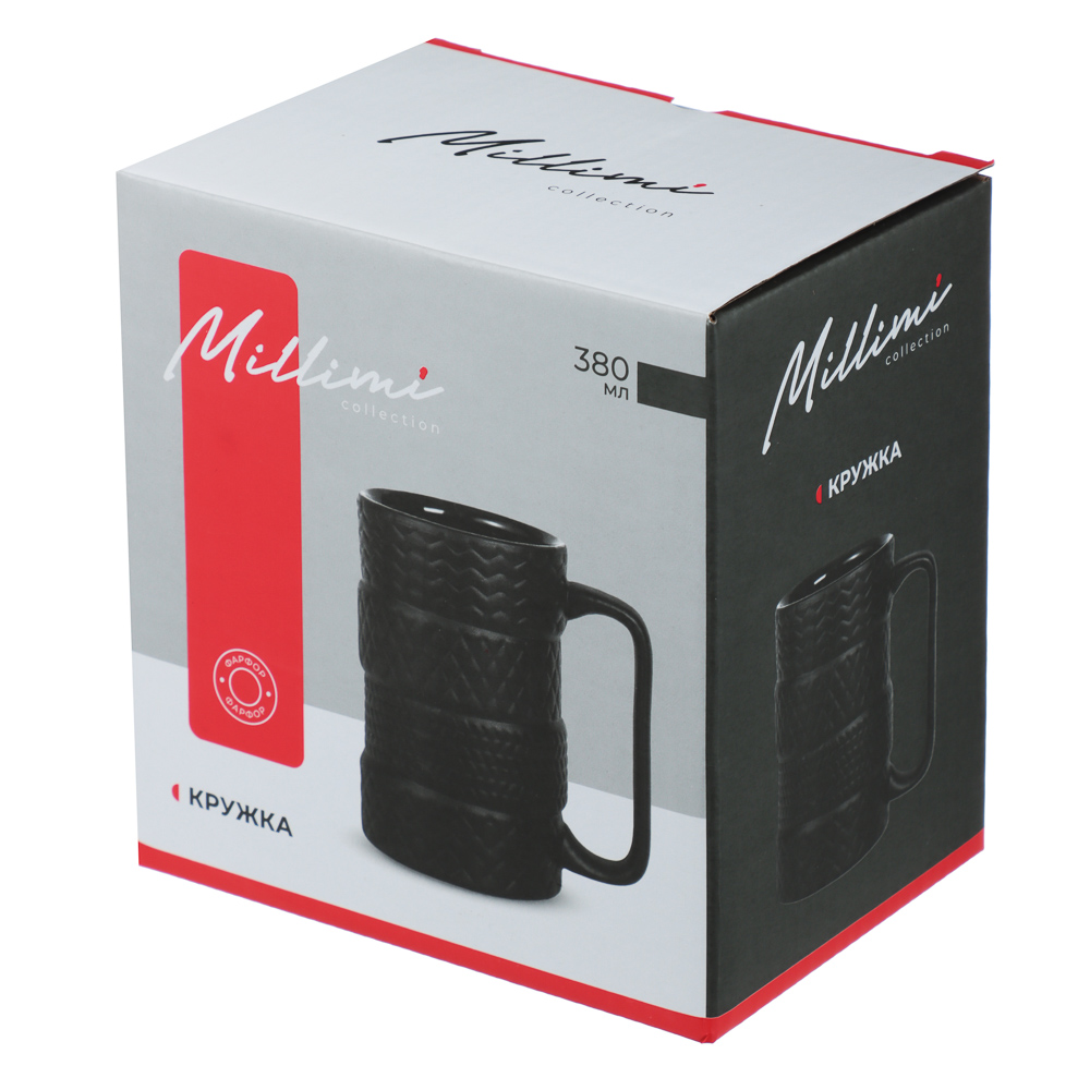 Кружка 380мл, тм MILLIMI Шины, фарфор, арт.№ 806-354
