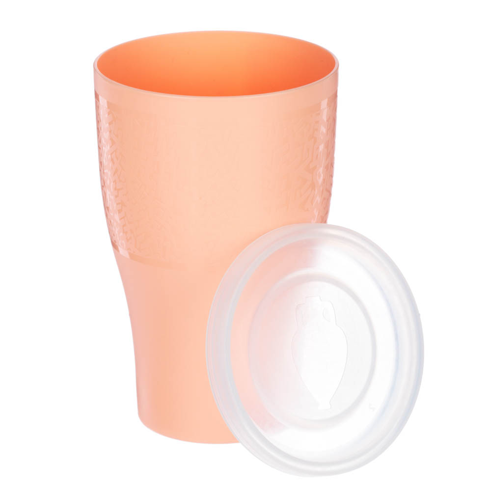 Стакан с герметичной крышкой, 0,5л, пластик, 3 цвета, арт.№ 861-278