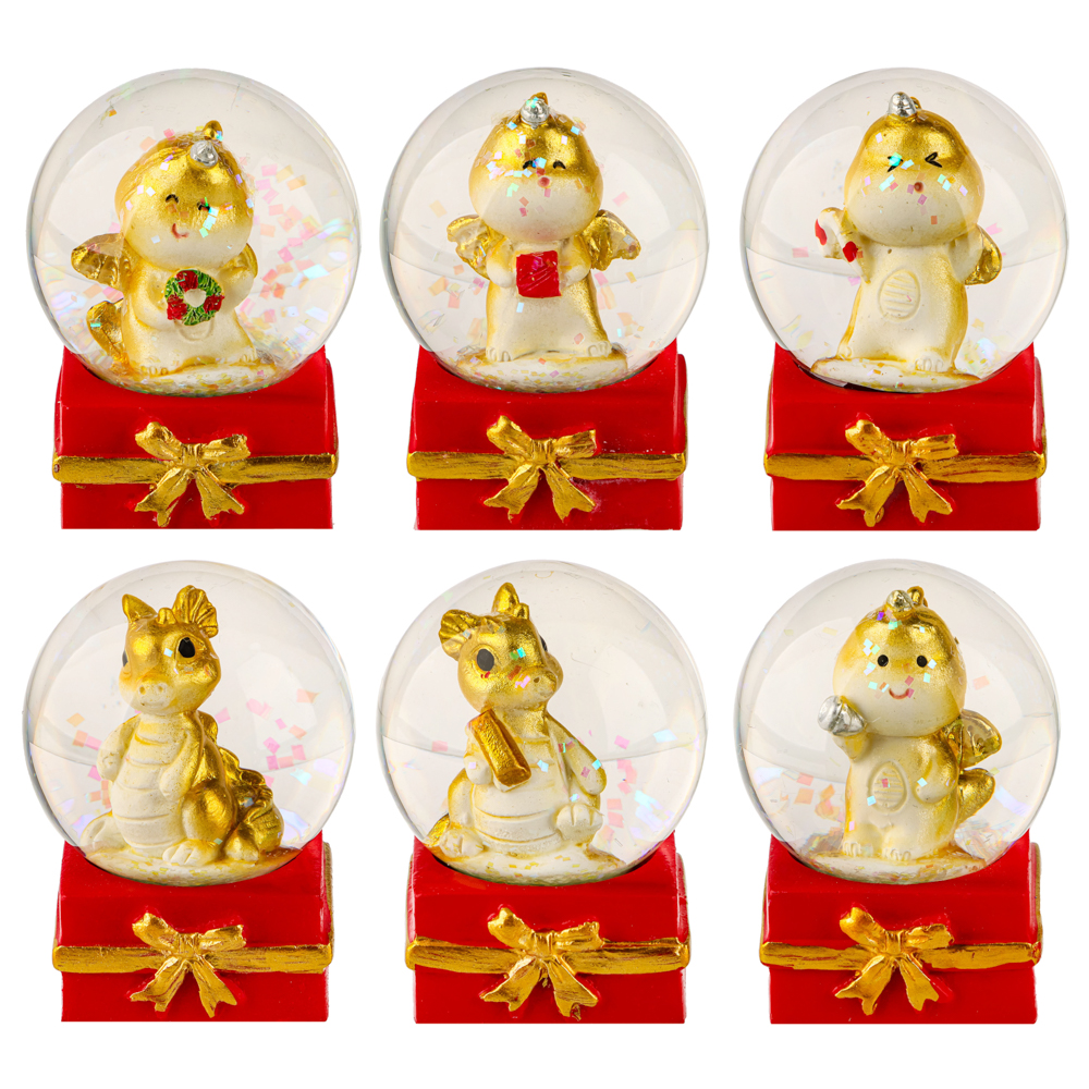 СНОУ БУМ Сувенир Символ Года, снежный шар, полистоун, стекло, 4,5х4,5х6,2см, 4 дизайна, арт.2, арт.№ 359-884