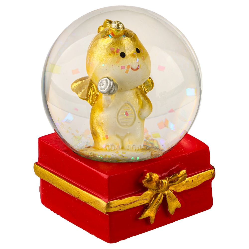 СНОУ БУМ Сувенир Символ Года, снежный шар, полистоун, стекло, 4,5х4,5х6,2см, 4 дизайна, арт.2, арт.№ 359-884