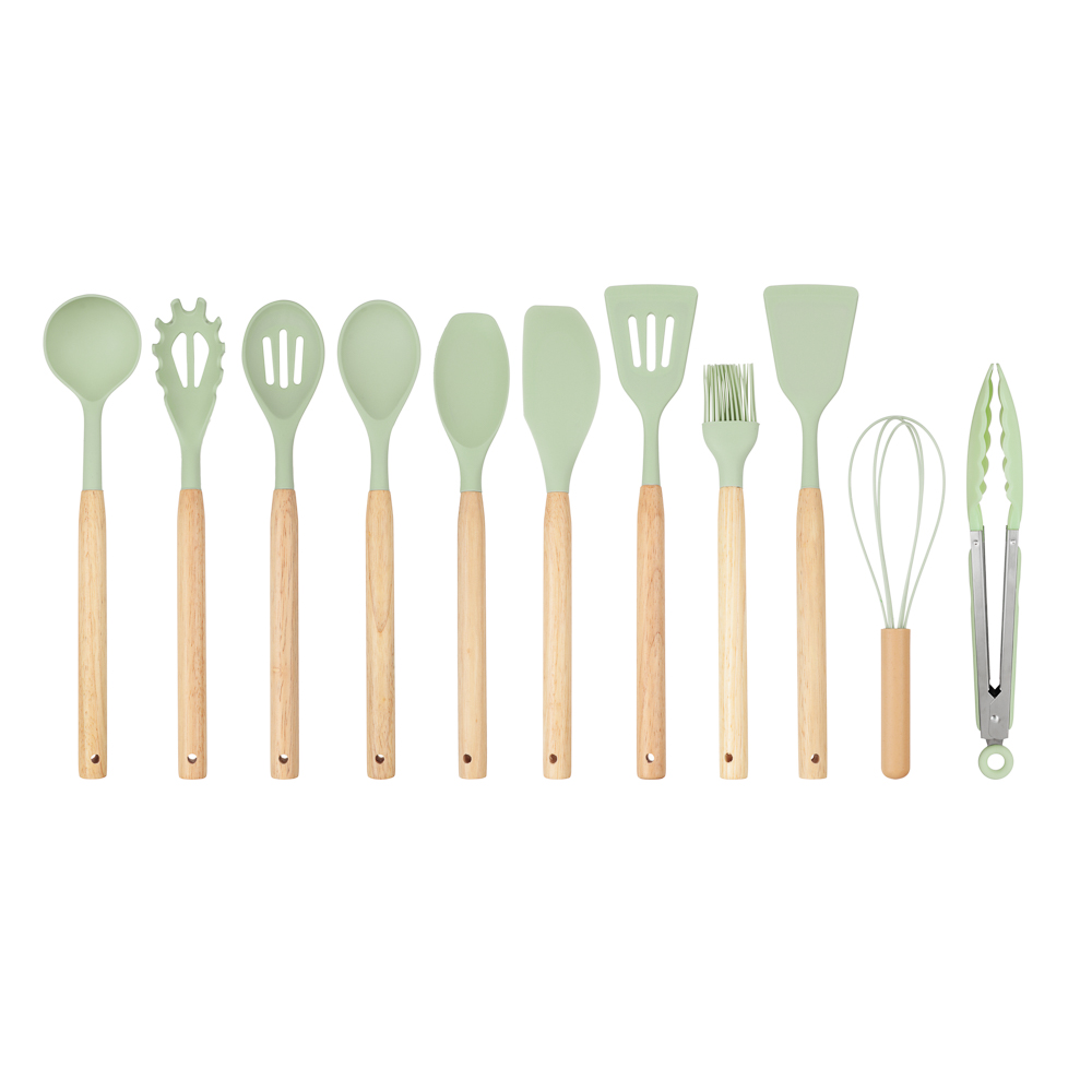 Набор кухонных принадлежностей SATOSHI Аллон, 12пр., оливковый, силикон, арт.№ 881-350