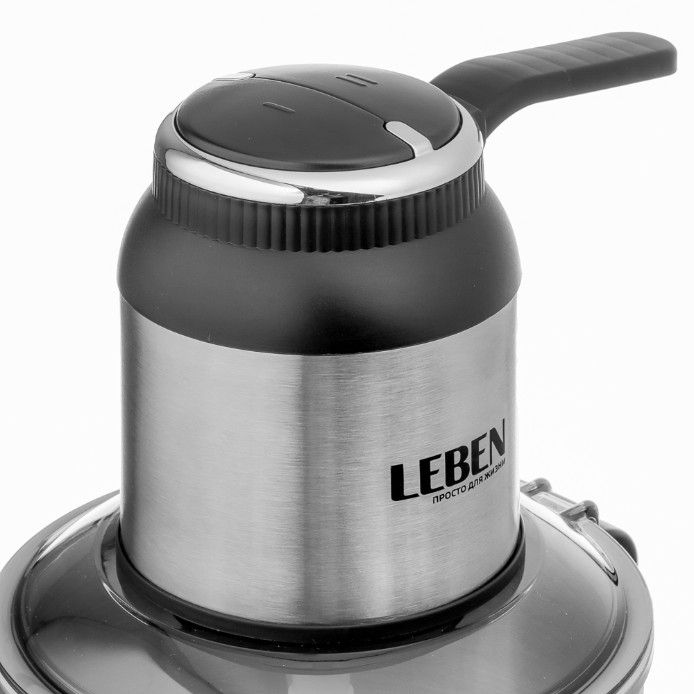LEBEN Блендер переносной (измельчитель) с металлической чашей 2 литра, 4 ножа, 300Вт, 220-240В, арт.№ 269-051