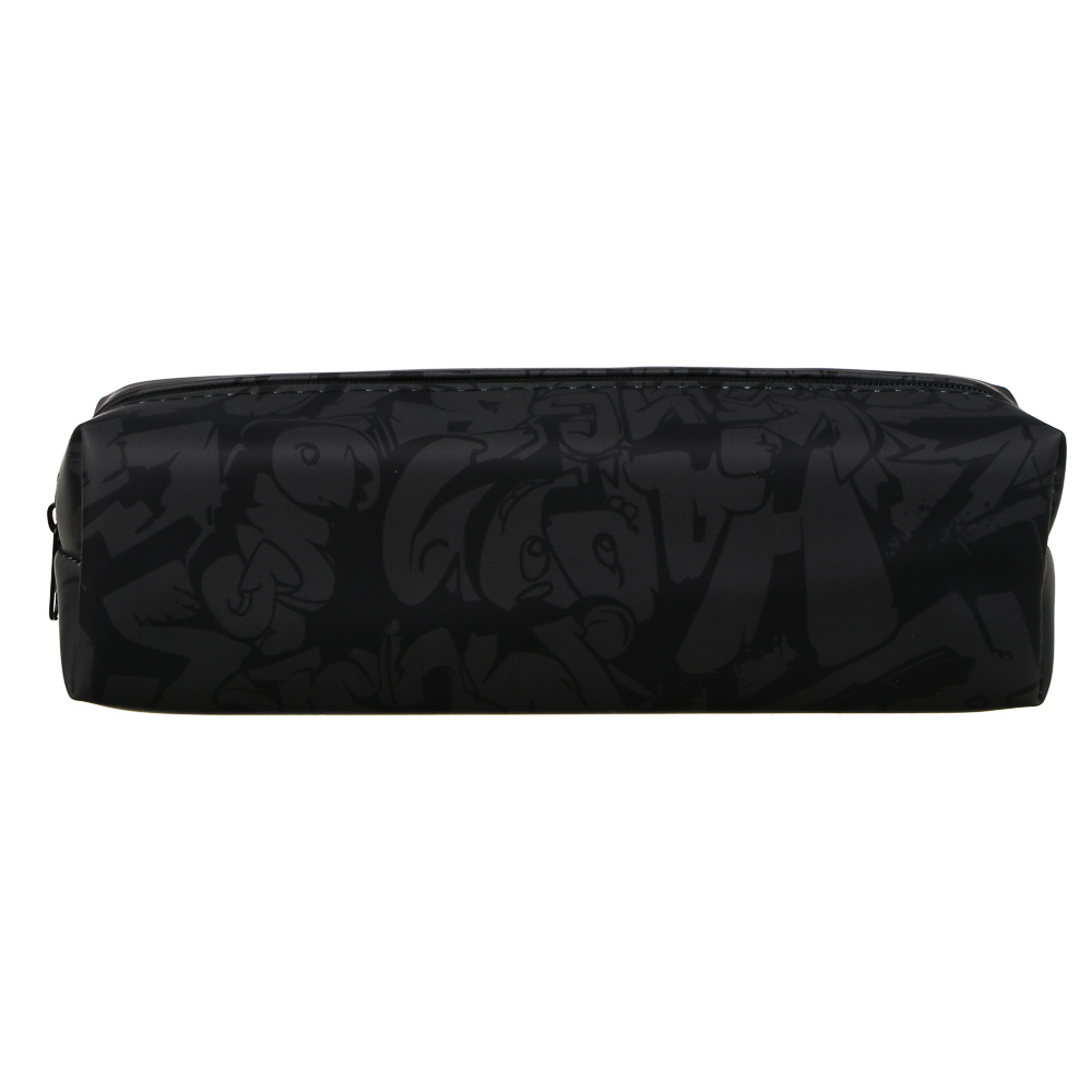 Пенал школьный прямоугольный 21x6x6 см, "Злой Мишка", искусственная кожа с печатью, арт.№ 524-252