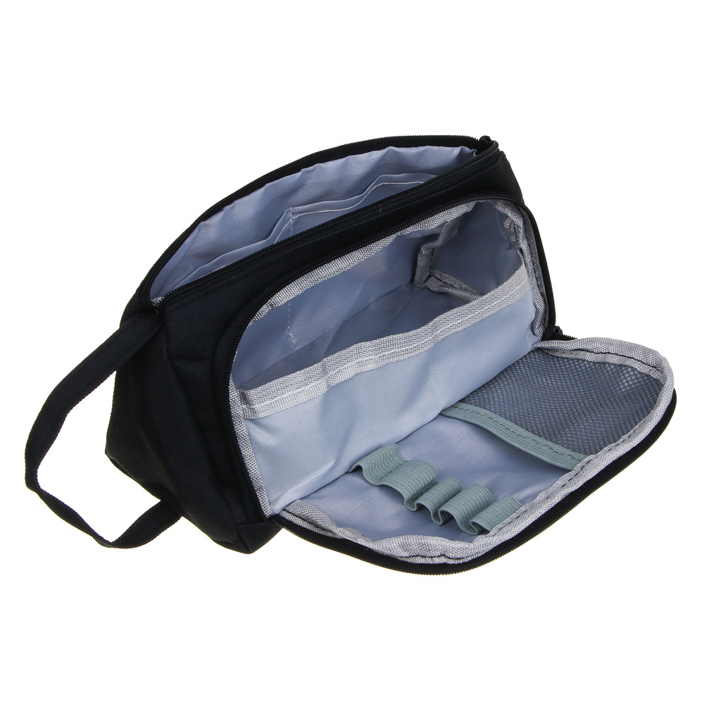 Пенал школьный треугольный 20,5х10х8 см, "Статусы", 2 отделения, полиэстер, объемный до 70 предметов, арт.№ 524-253