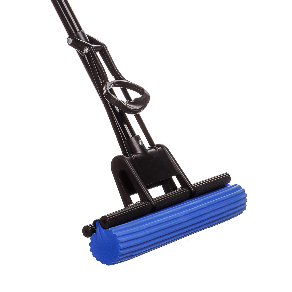 Швабра с отжимом и сменной насадкой ПВА тм VETTA, ручка 110см, нерж.сталь, 1 ряд роликов, арт.№ 444-008