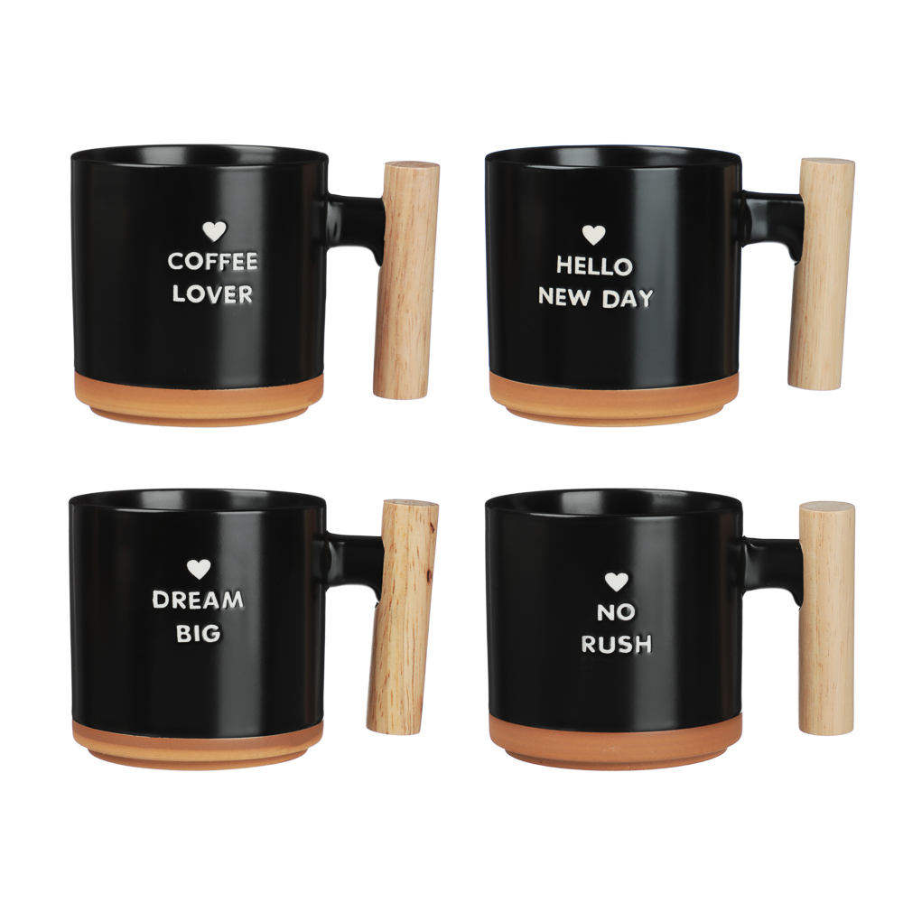 Кружка Эко тм MILLIMI, 370мл, 4 дизайна, фарфор, арт.№ 806-500