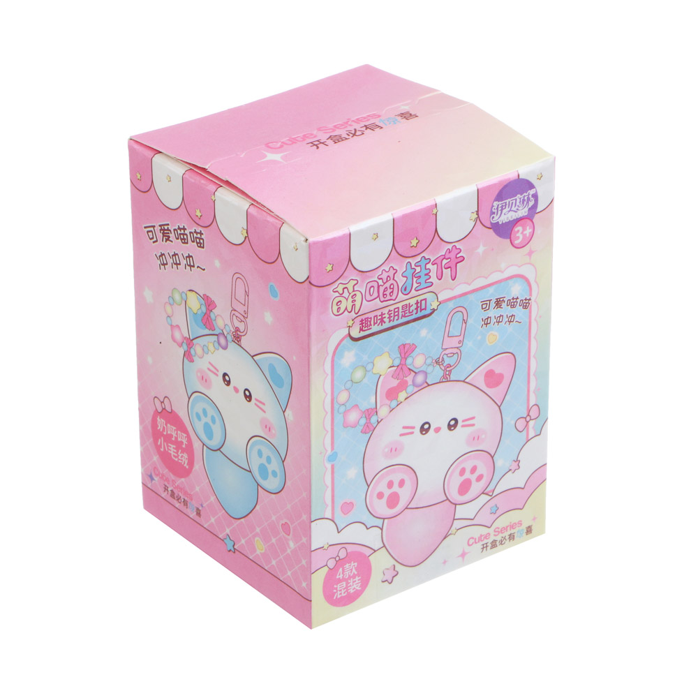 ИГРОЛЕНД Брелок-подвес мягкий "Котёна" в боксе-сюрприз, 10 см, полиэстер, металл, 10х7х7 см, микс, арт.№ 264-500