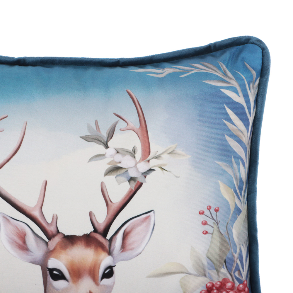 PROVANCE Нордик Чехол для подушки велюр, 40х40см, 100% полиэстер, олень, арт.№ 492-294