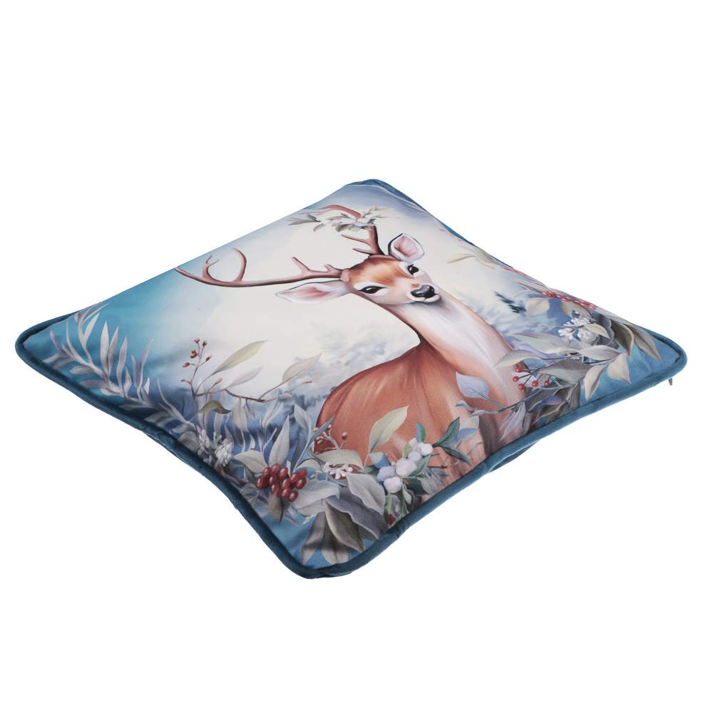 PROVANCE Нордик Чехол для подушки велюр, 40х40см, 100% полиэстер, олень, арт.№ 492-294