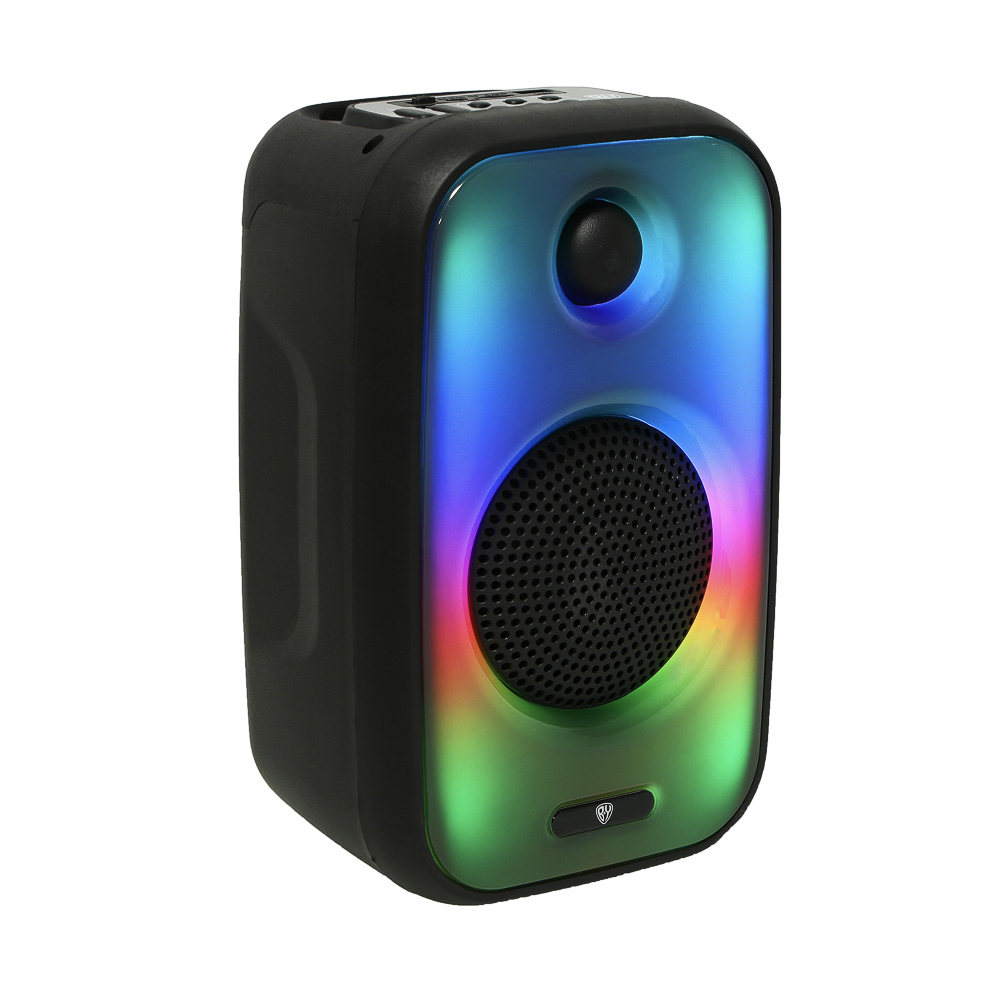 Колонка беспроводная BY VibeBox, 8 Вт,подсветка,2000мАч,USB,EQ,microSD,ВШГ 26x16x14см, черный, арт.№ 443-108