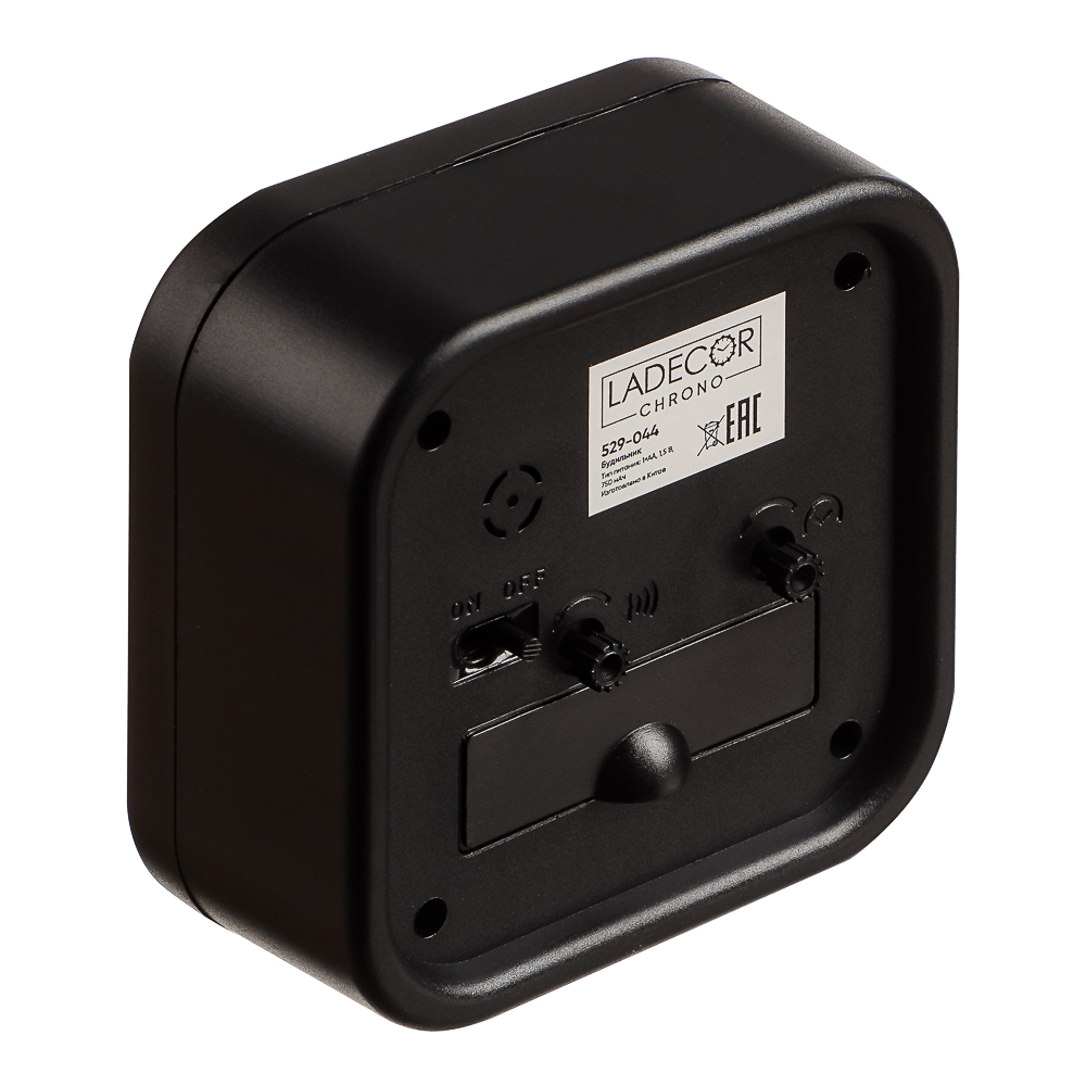 LADECOR CHRONO Будильник, 9,6x9,6x4см, 1*АА, пластик, 2 цвета, арт.№ 529-044