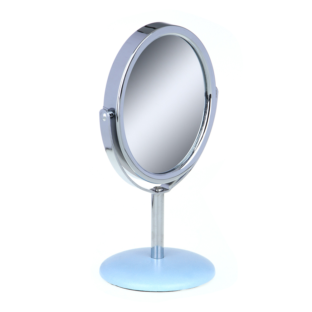 ЮНИLOOK Зеркало настольное, металл, ПУ, стекло, 16х8,5см, 6 дизайнов, арт.№ 301-012