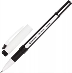 Ручка гелевая черная "Контакт", игольчатый наконечник 0,5мм, прорезин.вставка, пласт., 141185, арт.№ 614-070