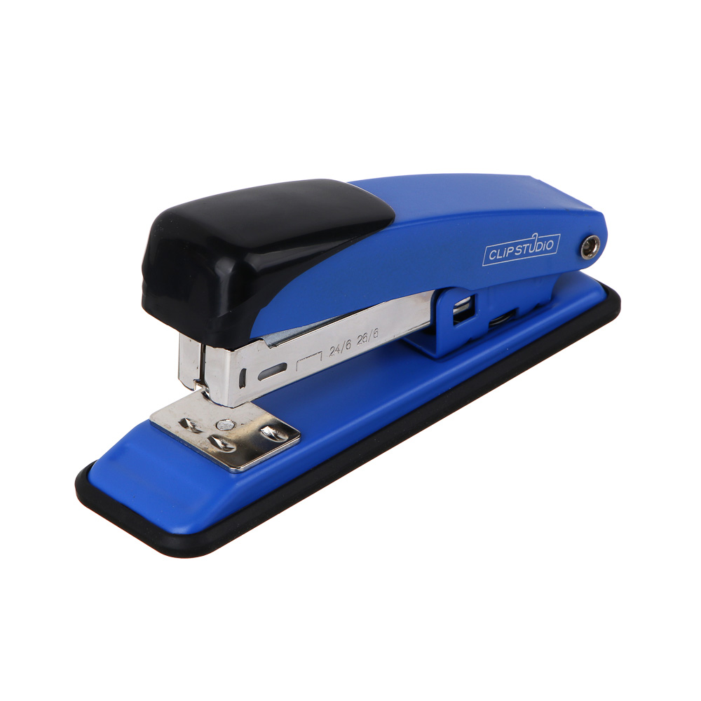 ClipStudio Степлер канцелярский металлический для скоб №24/6, на 20 листов, 3 цвета, в карт.коробке, арт.№ 526-238