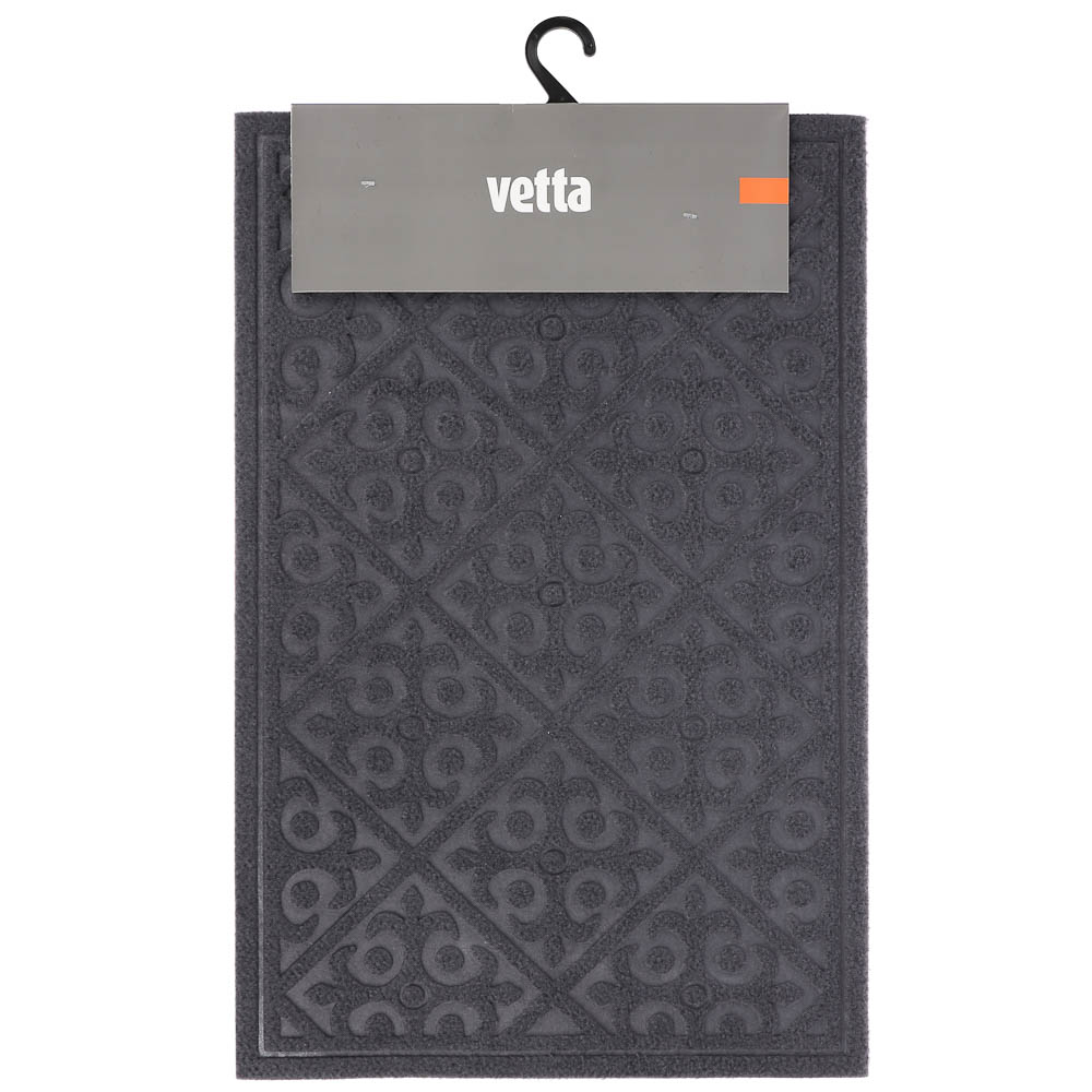Коврик придверный тм VETTA, 39х59см, резиновый с ворсом, полиэстер, арт.№ 466-009